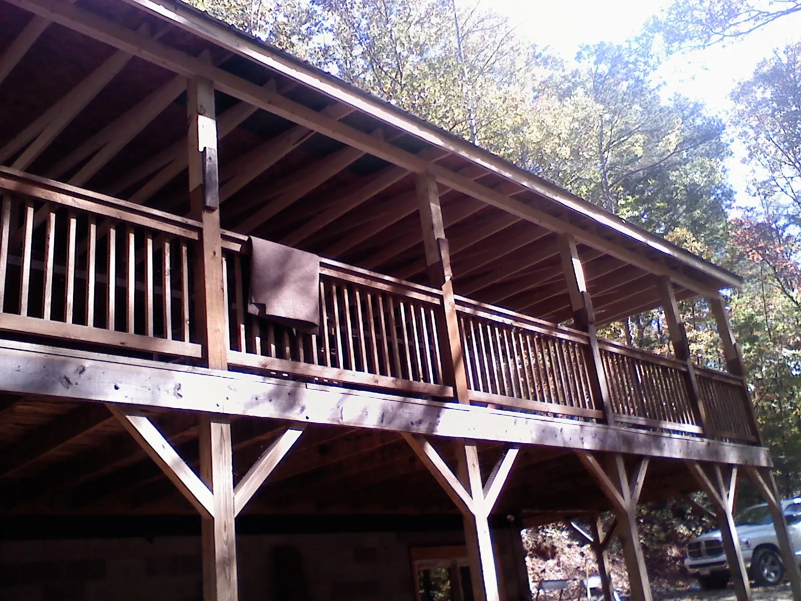 Timber framing under a new elevated porch and deck — Roof Leak Repair in Point Of Rocks by Roofing Brothers